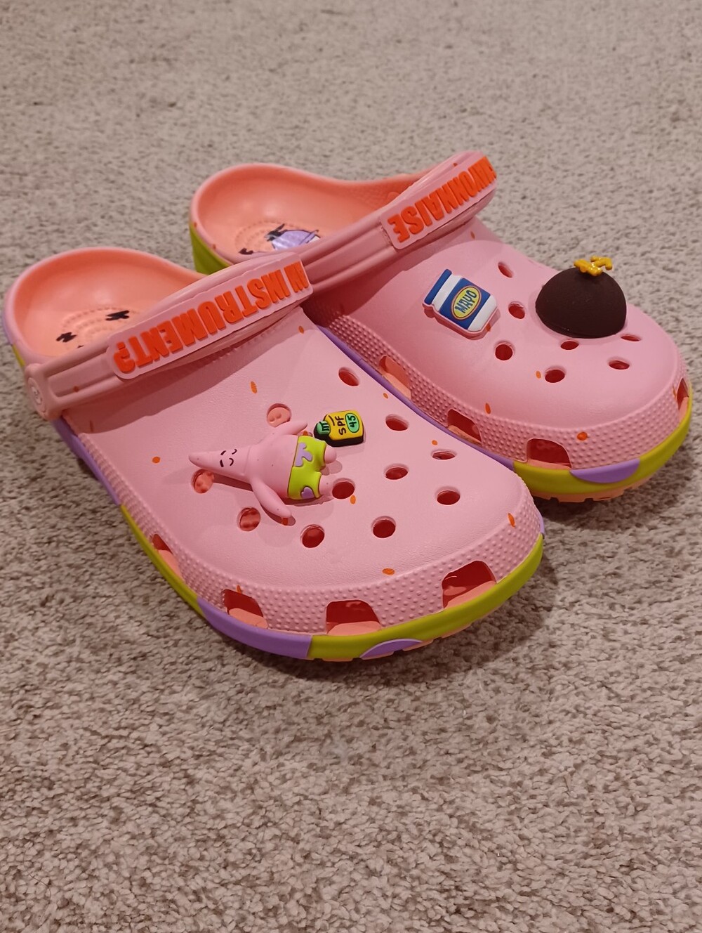 Crocs x SpongeBob Patrick Star Classic Clogs With JIBBITZ Charms Mens Size 12